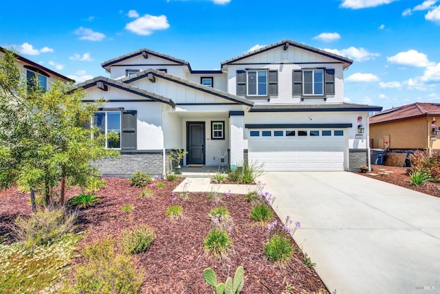 544 Oakham Dr, Vacaville, CA 95687 - craftsman house featuring concrete driveway, a garage, stucco siding, and board and batten siding