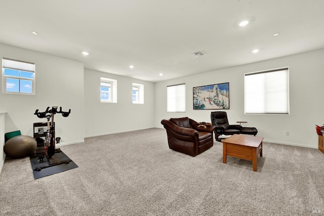 544 Oakham Dr, Vacaville, CA 95687 - living room with carpet floors, recessed lighting, healthy amount of natural light, and baseboards