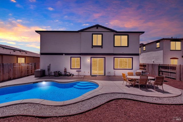 544 Oakham Dr, Vacaville, CA 95687 - view of pool featuring a fenced backyard, a patio, and central air condition unit