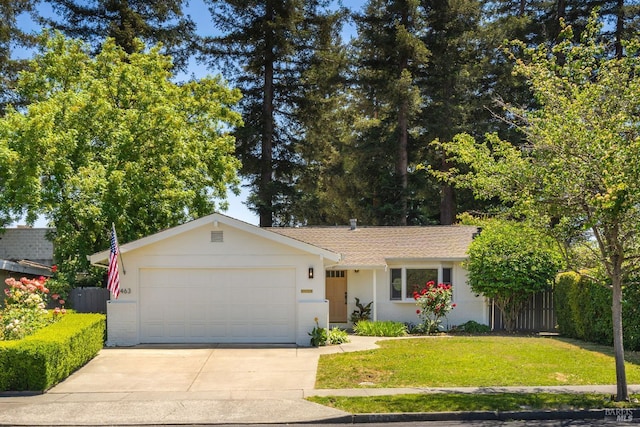 1463 Rubicon St, Napa, CA 94558 - single story home with concrete driveway, a front yard, and an attached garage