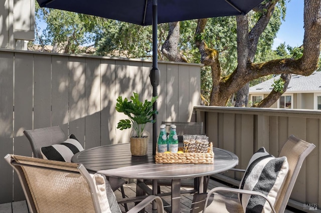 1259 Royal Oak Ter Unit A, Novato, CA 94947 - wooden terrace with outdoor dining space