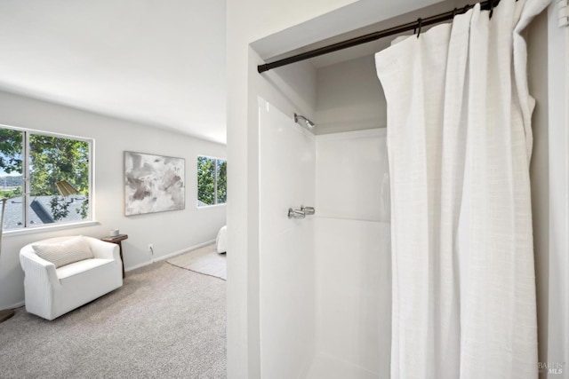 1259 Royal Oak Ter Unit A, Novato, CA 94947 - full bathroom with plenty of natural light, a shower with shower curtain, and baseboards