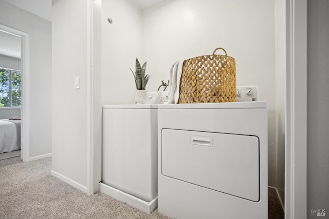 1259 Royal Oak Ter Unit A, Novato, CA 94947 - laundry area featuring washer and clothes dryer, carpet floors, and baseboards