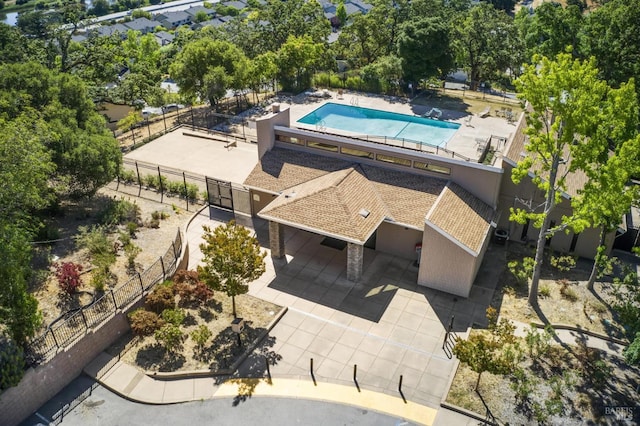 1259 Royal Oak Ter Unit A, Novato, CA 94947 - view from above of property with a pool and a tree filled landscape