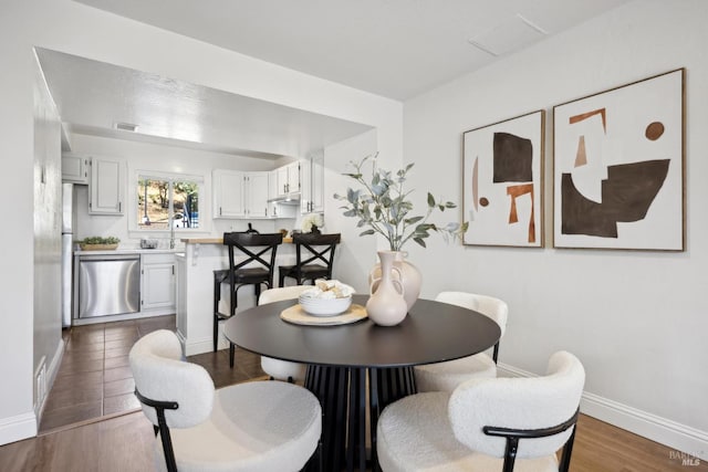 1259 Royal Oak Ter Unit A, Novato, CA 94947 - dining space with baseboards and wood finished floors
