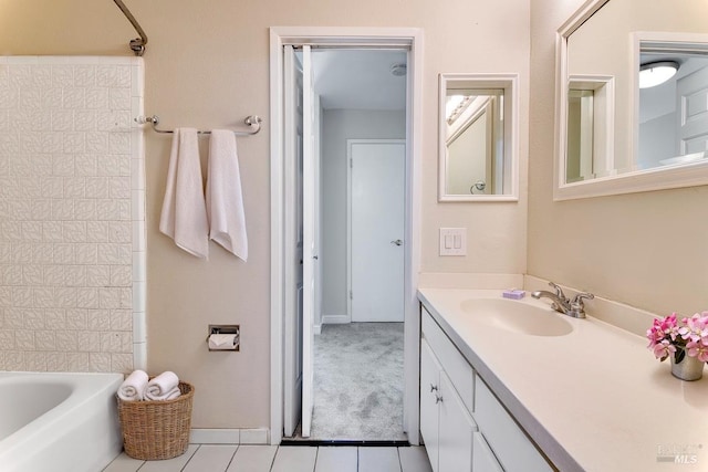 52 Margarita Ter, Novato, CA 94947 - full bath with vanity, tile patterned floors, bathing tub / shower combination, and baseboards