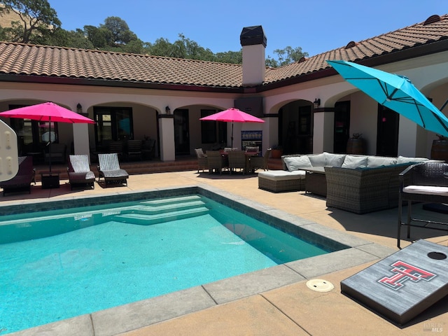 1745 Durbin Ln, Fairfield, CA 94534 - outdoor pool with a patio, outdoor lounge area, and outdoor dining area