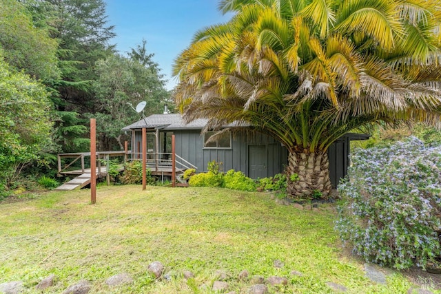 43390 Comptche Ukiah Rd, Mendocino, CA 95460 - view of green lawn with a deck