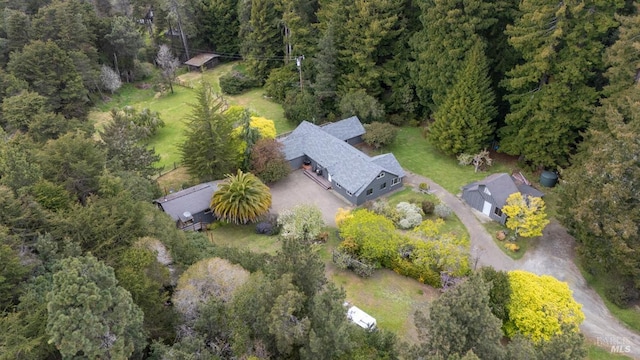 43390 Comptche Ukiah Rd, Mendocino, CA 95460 - aerial view of property and surrounding area featuring a forest