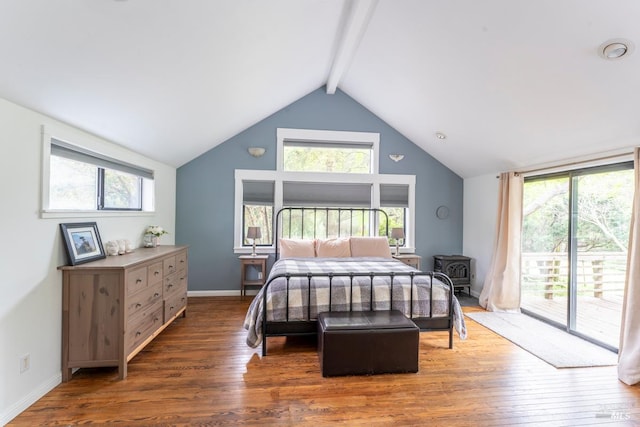 43390 Comptche Ukiah Rd, Mendocino, CA 95460 - bedroom featuring access to outside and wood finished floors