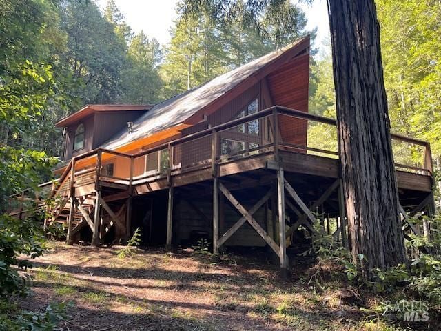 35905 Hauser Bridge Rd # J, Cazadero, CA 95421 - rear view of property featuring a wooden deck
