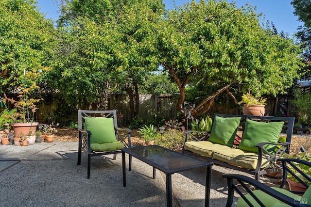 2010 Caulfield Ln, Petaluma, CA 94954 - fenced backyard with a patio area and an outdoor living space