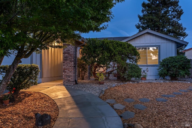 2010 Caulfield Ln, Petaluma, CA 94954 - obstructed view of property featuring board and batten siding and brick siding