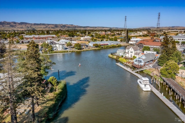 2010 Caulfield Ln, Petaluma, CA 94954 - aerial view of residential area with a water and mountain view