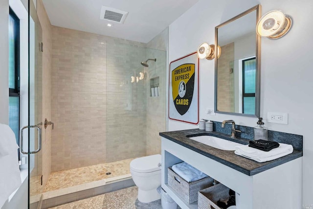 1005 Valley View St, Saint Helena, CA 94574 - bathroom with toilet, a stall shower, and vanity