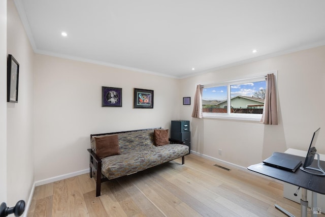 3524 Cascade St, Napa, CA 94558 - office with light wood finished floors, baseboards, crown molding, and recessed lighting