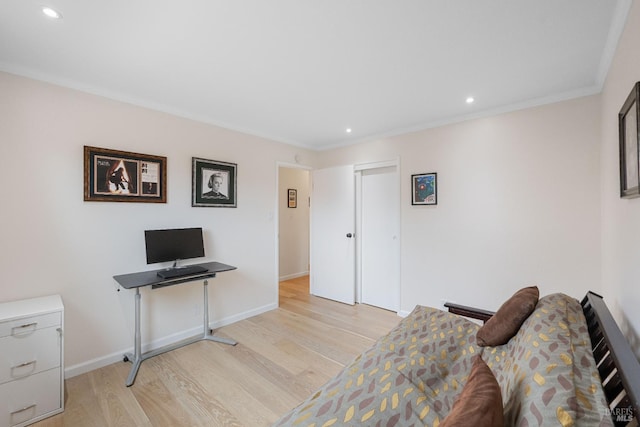 3524 Cascade St, Napa, CA 94558 - bedroom featuring light wood finished floors, recessed lighting, baseboards, and ornamental molding