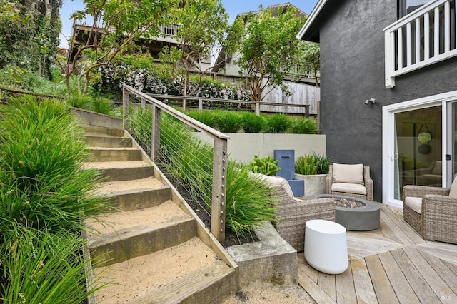 110 Morning Sun Ave, Mill Valley, CA 94941 - deck with a fire pit
