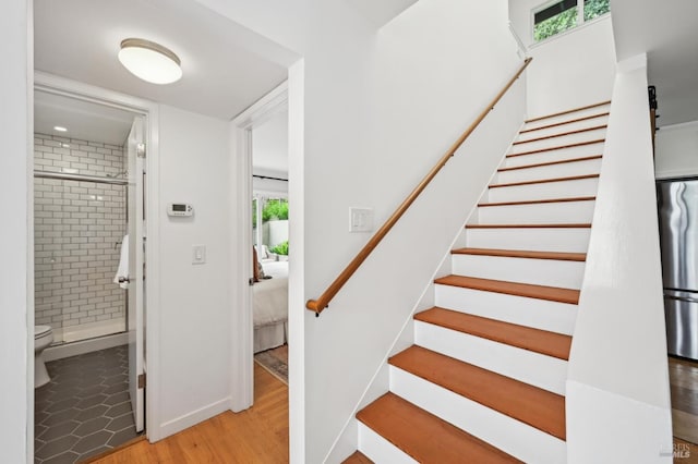 110 Morning Sun Ave, Mill Valley, CA 94941 - stairway featuring wood finished floors and baseboards