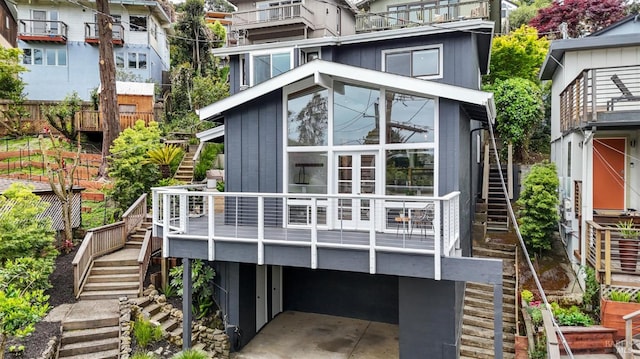 110 Morning Sun Ave, Mill Valley, CA 94941 - back of property with stairway and a deck