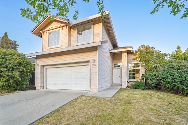 2752 Hillview Dr, Fairfield, CA 94534 - view of front of house with an attached garage, driveway, and a front lawn