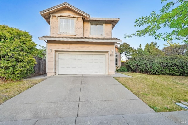 2752 Hillview Dr, Fairfield, CA 94534 - traditional-style house with an attached garage, concrete driveway, and a tile roof