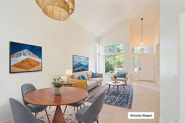 2752 Hillview Dr, Fairfield, CA 94534 - dining room with high vaulted ceiling and baseboards