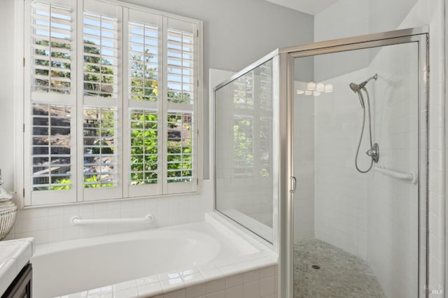 90 Oak Shade Ln, Novato, CA 94945 - full bath featuring a shower stall, a garden tub, and vanity