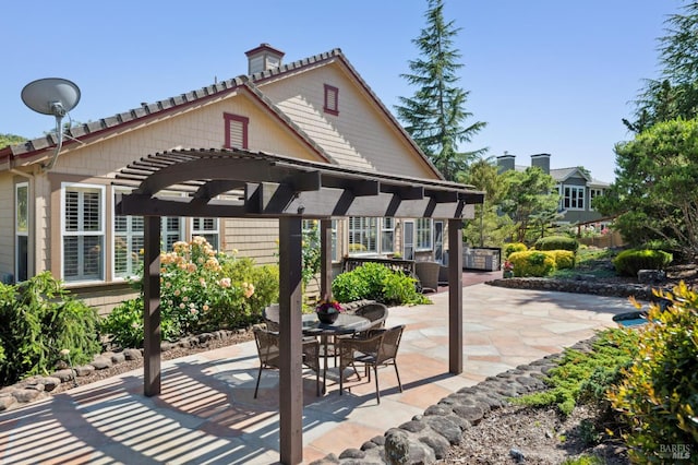 90 Oak Shade Ln, Novato, CA 94945 - view of patio featuring a pergola and outdoor dining area