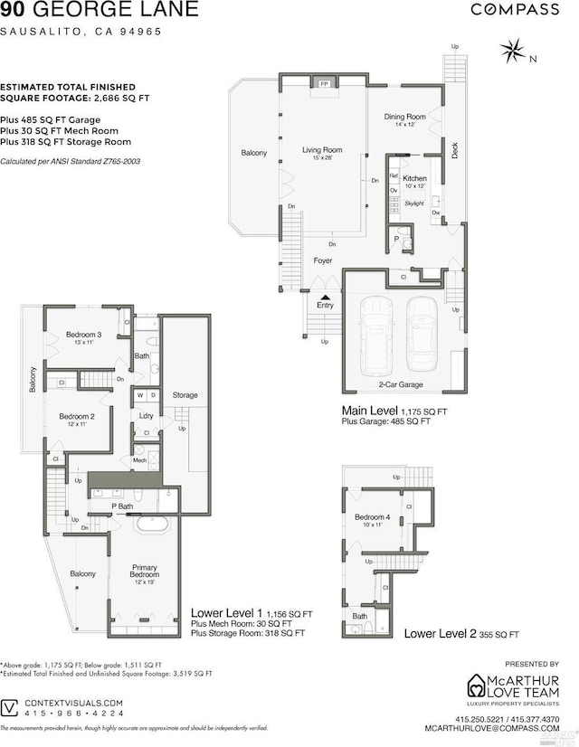 90 George Ln, Sausalito, CA 94965 - room layout