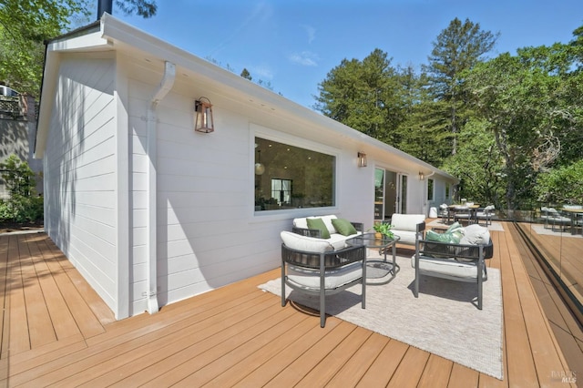 21 Sheridan Ct, Mill Valley, CA 94941 - wooden deck with an outdoor hangout area