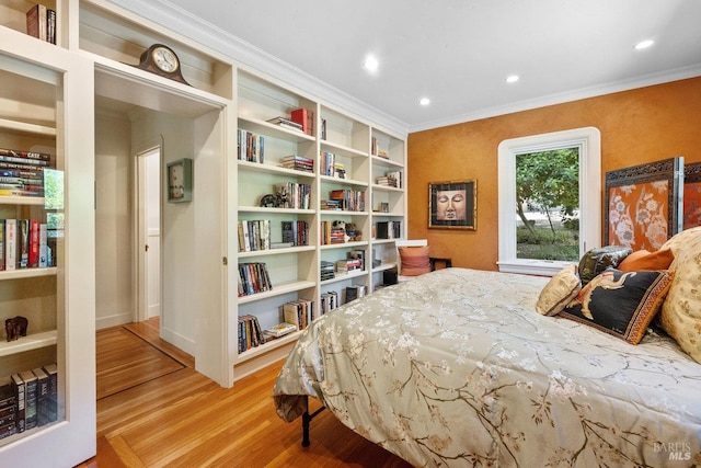 3227 State Highway 128, Calistoga, CA 94515 - bedroom with ornamental molding, wood finished floors, recessed lighting, and baseboards