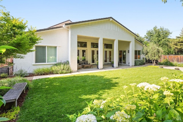 907 Serendipity Way, Napa, CA 94558 - back of house with french doors, stucco siding, and a patio
