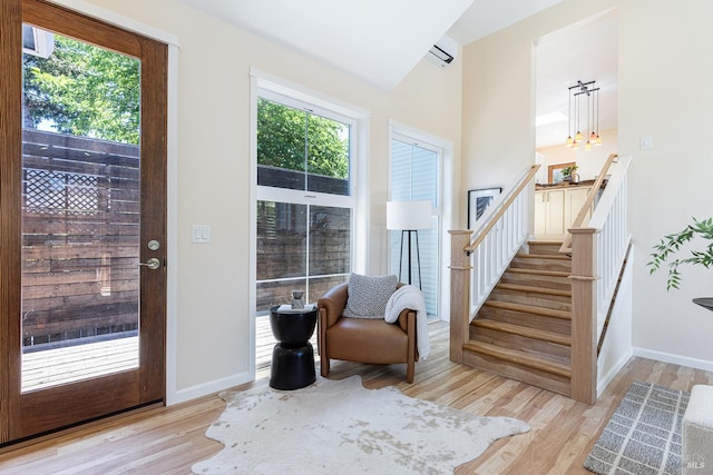660 S Main St, Sebastopol, CA 95472 - entryway with wood finished floors, baseboards, and stairway