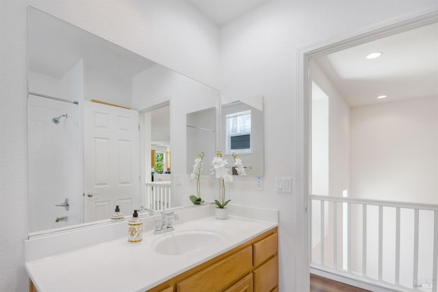 1142 Kellogg St, Suisun City, CA 94585 - bathroom featuring vanity, a shower, and recessed lighting