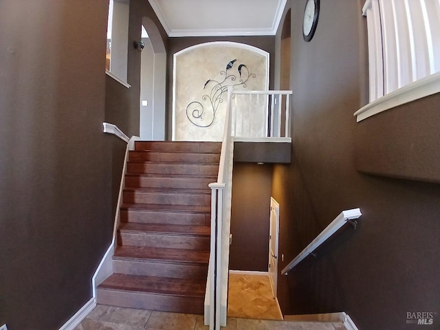 2743 Overlook Dr, Vallejo, CA 94591 - staircase with ornamental molding and baseboards