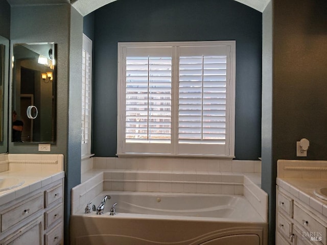 2743 Overlook Dr, Vallejo, CA 94591 - full bath with two vanities and a bath