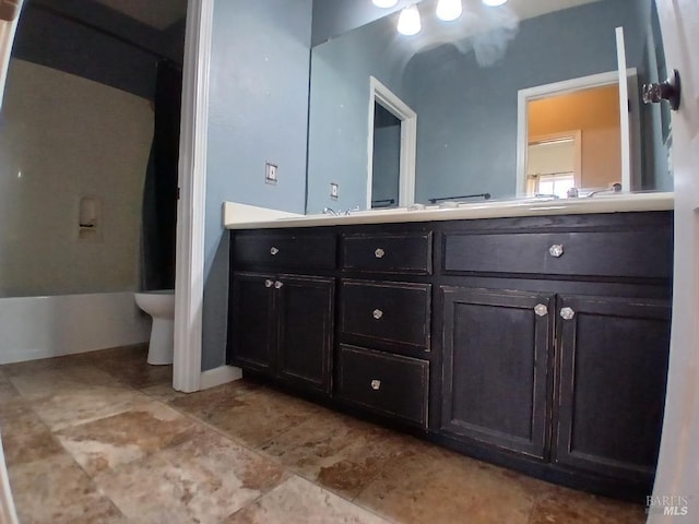 2743 Overlook Dr, Vallejo, CA 94591 - full bathroom featuring double vanity and toilet