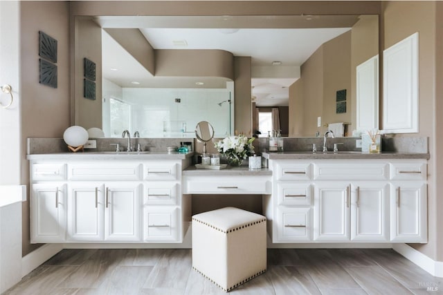4588 Bennett Valley Rd, Santa Rosa, CA 95404 - bathroom featuring vanity and tiled shower
