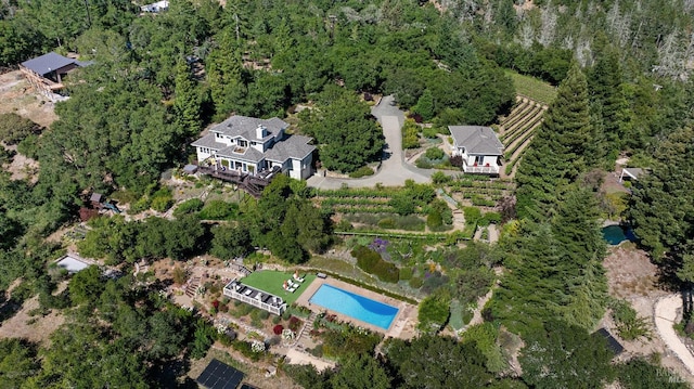2557 Trinity Rd, Glen Ellen, CA 95442 - aerial view of property and surrounding area featuring a pool area