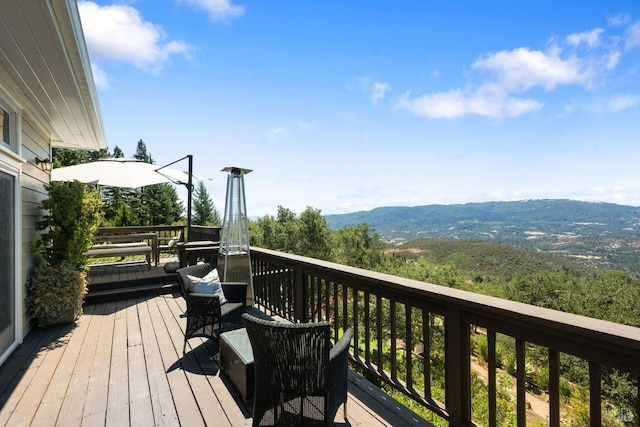 2557 Trinity Rd, Glen Ellen, CA 95442 - wooden deck with a mountain view