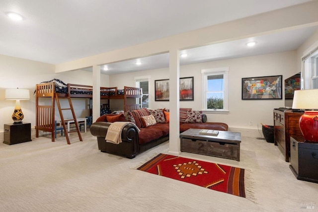 2557 Trinity Rd, Glen Ellen, CA 95442 - living area with carpet floors, healthy amount of natural light, recessed lighting, and baseboards