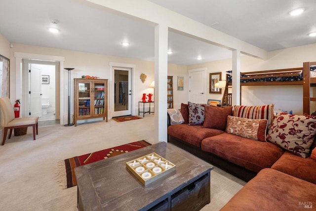 2557 Trinity Rd, Glen Ellen, CA 95442 - living room featuring light carpet and recessed lighting