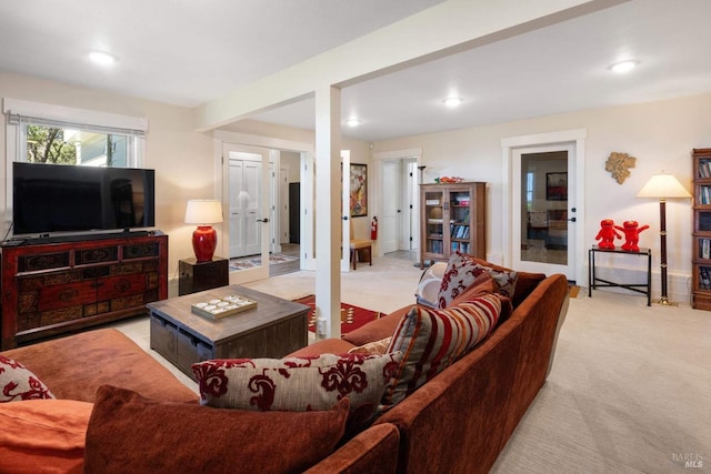 2557 Trinity Rd, Glen Ellen, CA 95442 - living area featuring light colored carpet and recessed lighting