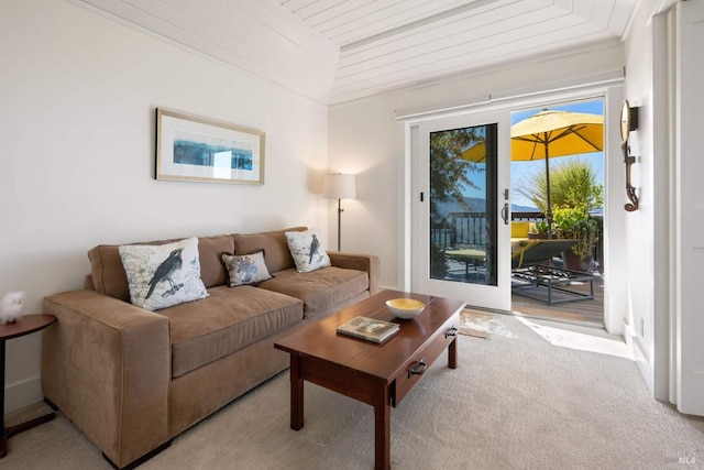 2557 Trinity Rd, Glen Ellen, CA 95442 - living area with wood ceiling and carpet flooring