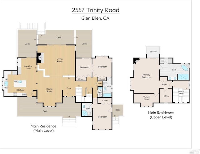2557 Trinity Rd, Glen Ellen, CA 95442 - floor plan / room layout