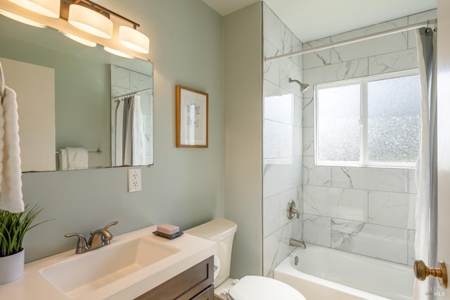 238 Ebbetts Pass Rd, Vallejo, CA 94589 - bathroom featuring vanity, toilet, and shower / bath combination with curtain