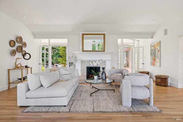 37 Rancheria Rd, Kentfield, CA 94904 - living room with wood finished floors, a high end fireplace, baseboards, and recessed lighting