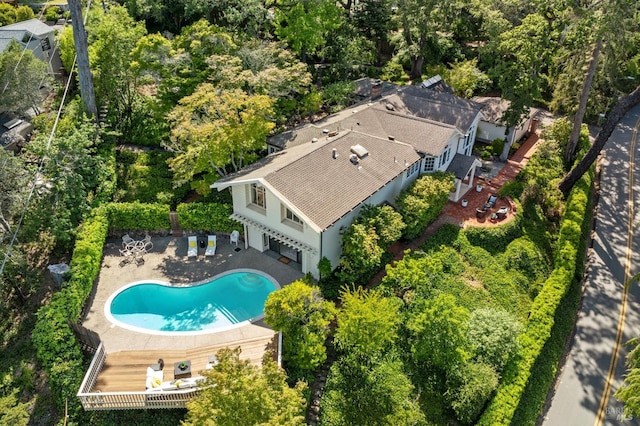 37 Rancheria Rd, Kentfield, CA 94904 - view from above of property featuring a pool