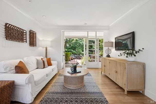 37 Rancheria Rd, Kentfield, CA 94904 - living area featuring ornamental molding, light wood-style flooring, and baseboards